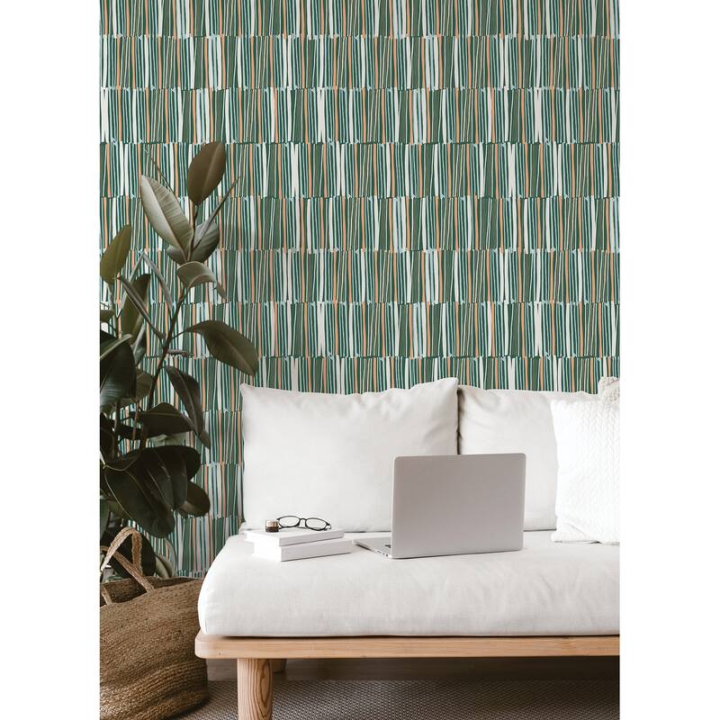 Leah Duncan Green Thistle Peel & Stick Wallpaper