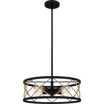 Cedar Park 4-Light Matte Black Pendant - Matte Black