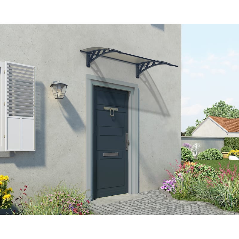 Neo 2.5 ft. Gray/Diffused Door and Window Awning series