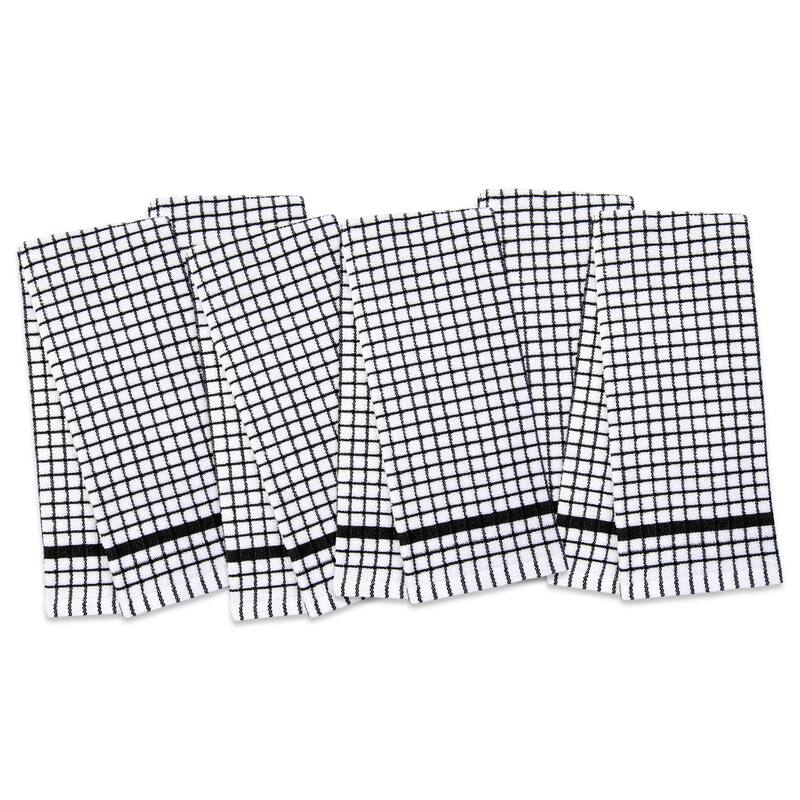The Sloppy Chef Classic Checkered 6-Piece Kitchen Towels - 15x25