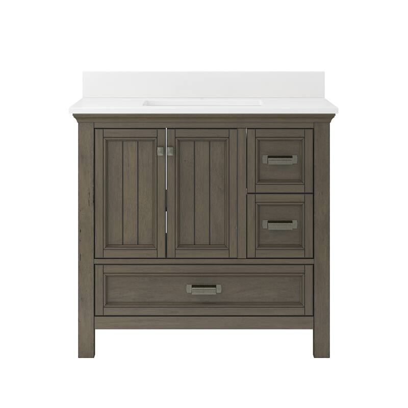 CRAFT + MAIN BAVT3722D-QSW1 Brantley 36" Free Standing Single Basin - Distressed Grey