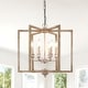 preview thumbnail 1 of 7, CurveCurio 24" Rustic Wood Chandelier with Candle-Style Light Base and 70" Adjustable Chain for Dining Room Elegance 20" * 20" * 25" - Wood 