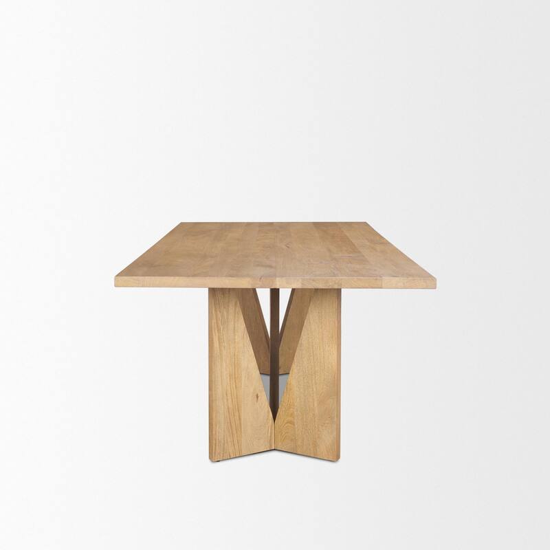 Tarro 84" Rectangular Brown Wood w/ Geometrical Base Dining Table - 84.0L x 42.0W x 30.0H