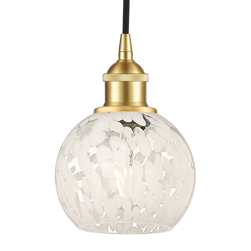Innovations Lighting 616-1P 8 6 White Mouchette Pendant White - Satin Gold