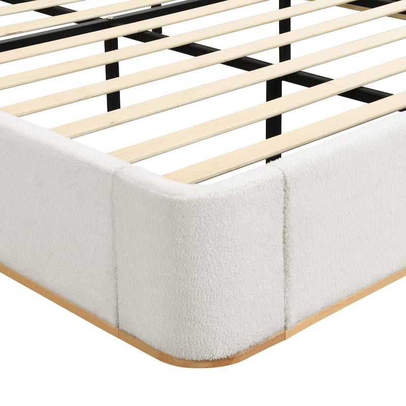 Christopher Knight Home - Valerian Boucle Upholstered Platform Bed with Double-Pillow Headboard