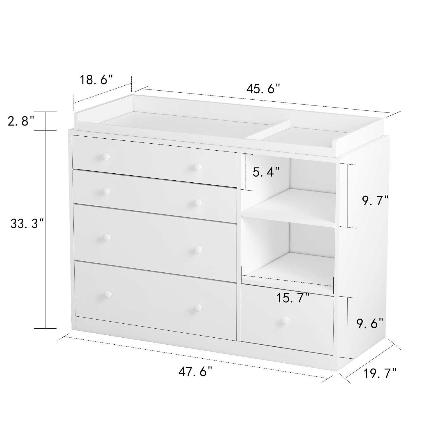 White baby changing table online