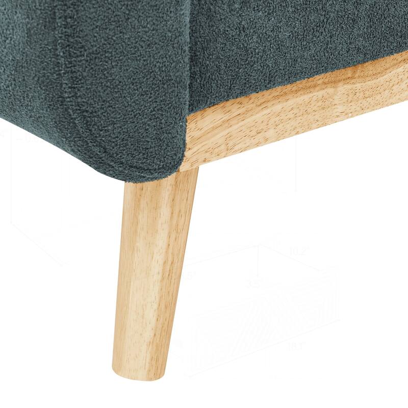 Mid-Century Modern Tufted Loveseat Sofa with Sturdy Wooden Legs for Relaxation