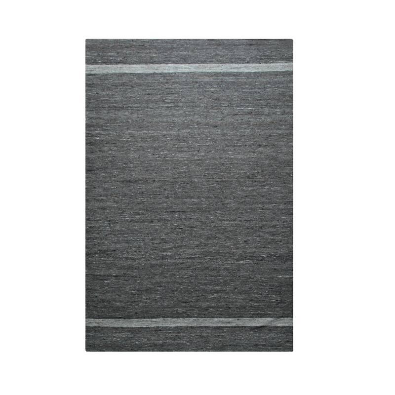 Gray Hand-Woven Wool Contemporary Natural Wool Flat Area Rug - Modern Elegance and Timeless Craftsmanship