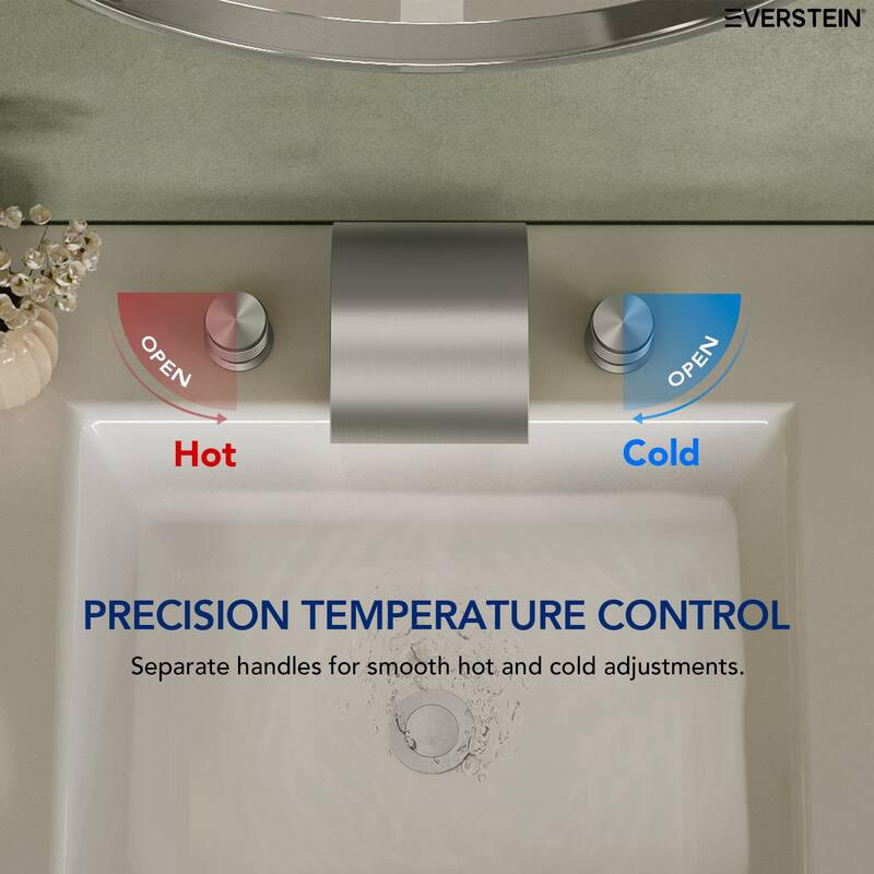 Widespread Bathroom Faucet 3 Hole, 2-handle Bathroom Sink Faucet with Drain Assembly