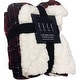 Elle Home Printed Plush Sherpa Throw Blanket Super Soft Warm Luxury ...