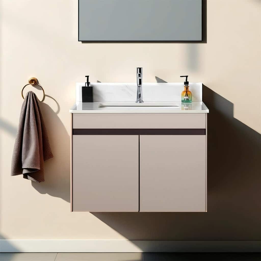 31" Marble Vanity Top with Pre-drilled Faucet Holes, Undermount Sink