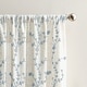 preview thumbnail 6 of 8, Lynette Floral Embroidered Rod Pocket Curtain Panel Blue - 84 Inches