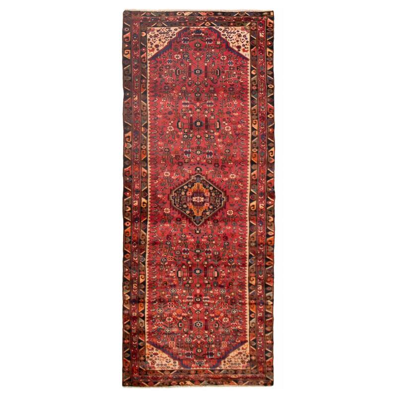 ECARPETGALLERY Hand-knotted Andelz Red Wool Rug - 3'7 x 9'2 - Red - 3'7 x 9'2