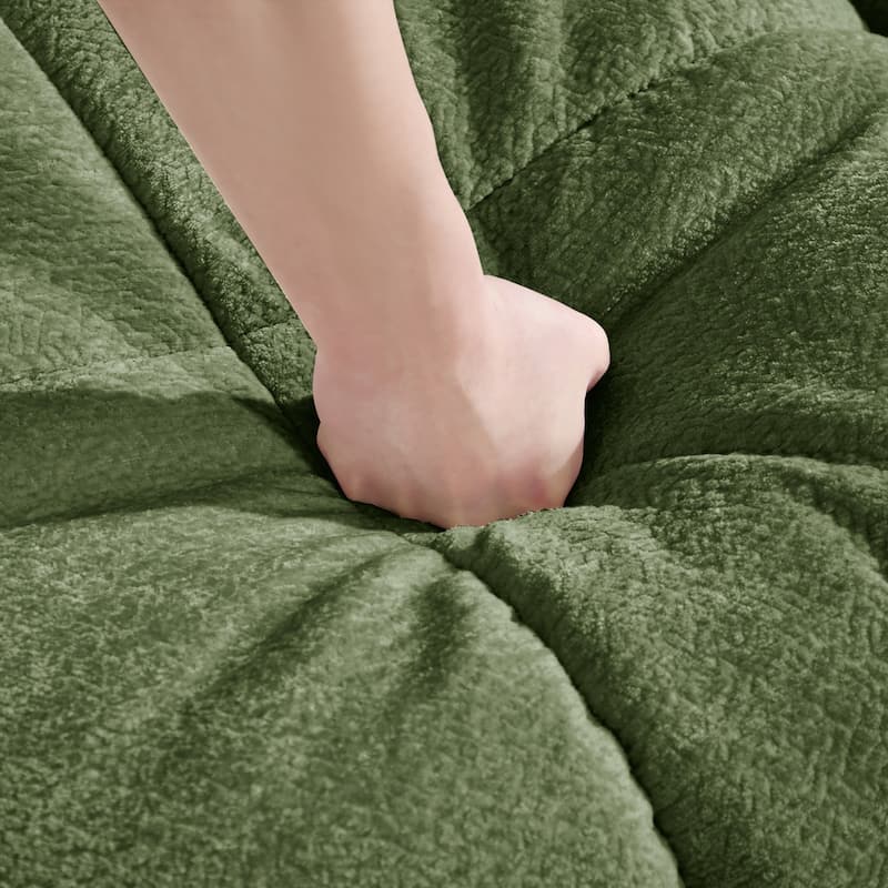 103.9" Modular Chenille Sectional Sofa with Pillows and Quilted Cushions