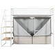 preview thumbnail 33 of 34, 2 Color 70"High Metal Full/Twin Size Loft Bed with Large Wardrobe and Storage Staircase