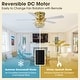preview thumbnail 9 of 14, 48-inch Modern Brass Crystal Low Profile Chandelier Ceiling Fan with Light and Remote Control - 48" W x 15.1" H