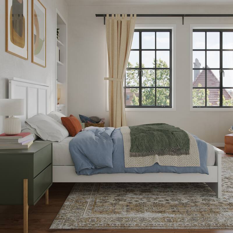 Charlotte Solid Wood Low Profile Platform Bed with Matching Footboard