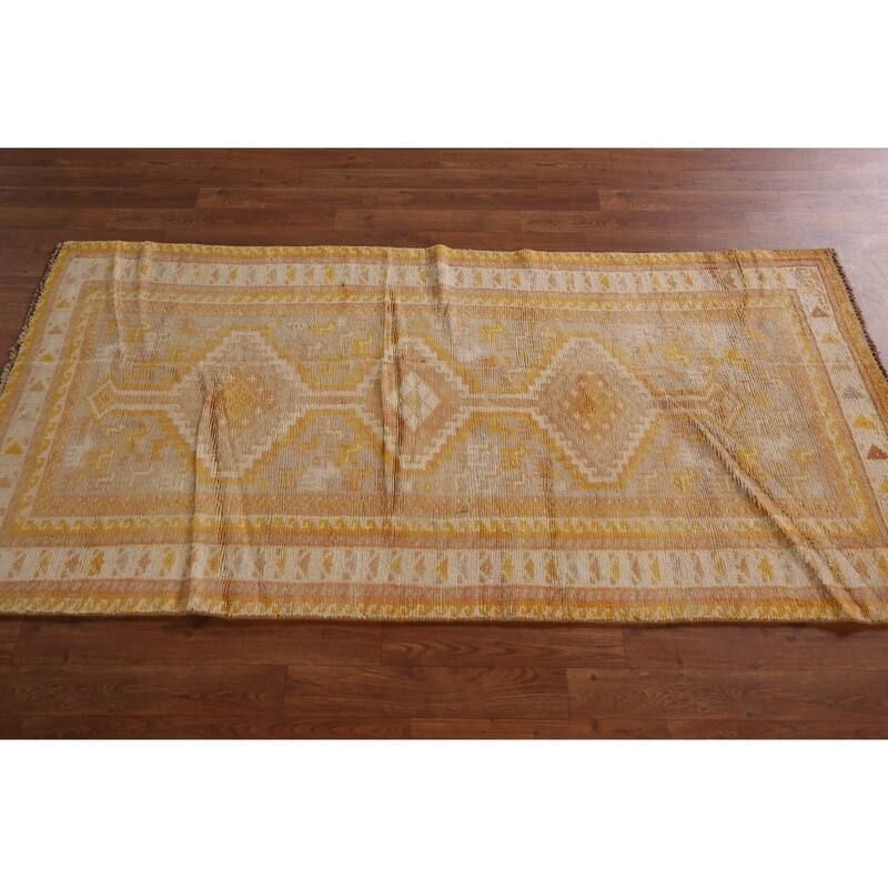 Hand Knotted Oriental 100% Wool Carpet Tribal Geometric Brown Gabbeh Area Rug - 5' 11'' X 3' 1''