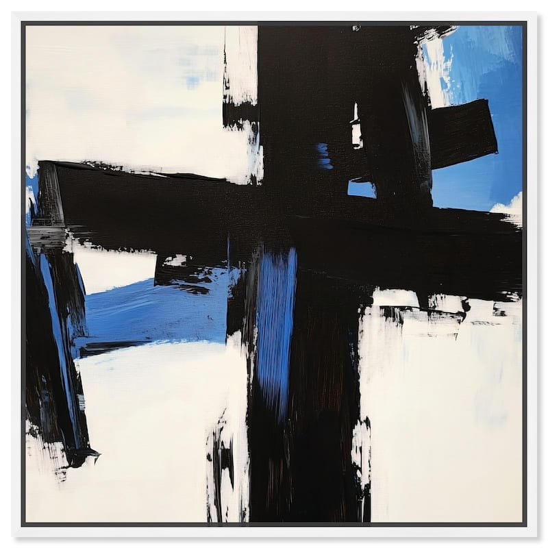 Blue Streak II Canvas by Art Remedy - White - 40" x 40"