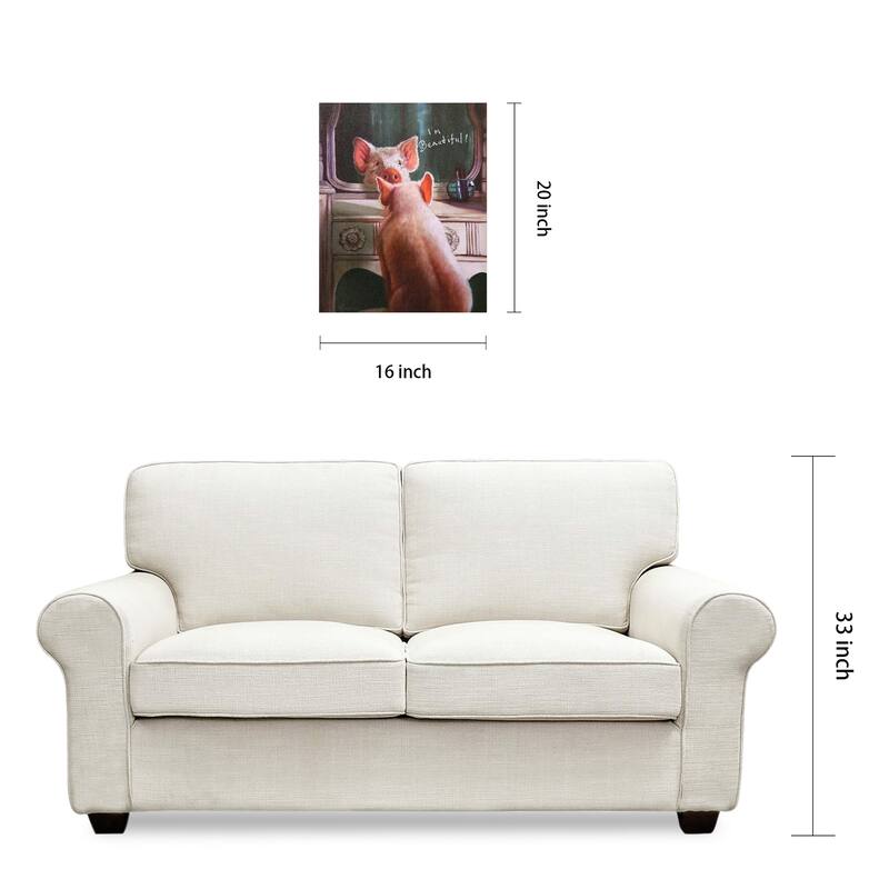 "Affirmation III" Pig Wall Art Graphic Art Print on Wrapped Canvas