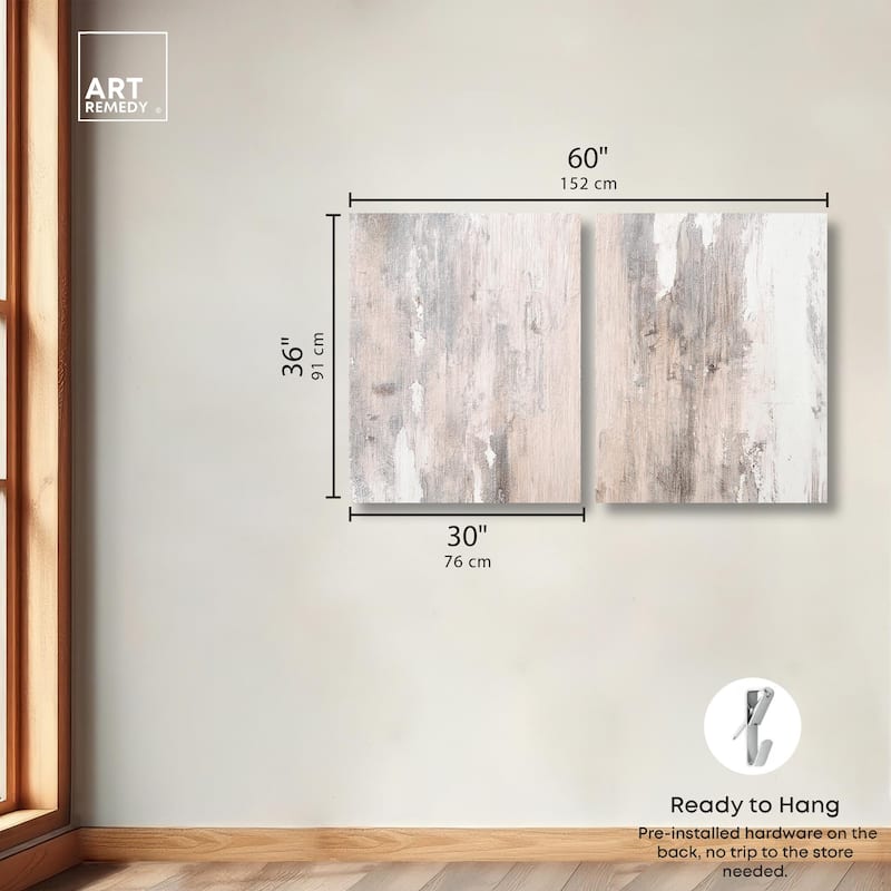 Striated Texture I Canvas Set of 2 by Art Remedy, Gallery Wrapped