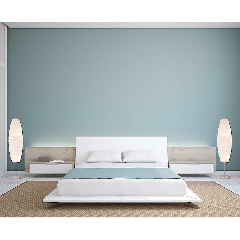DIPLOMA Chrome Paper Floor Lamp with White Paper Shade (White)