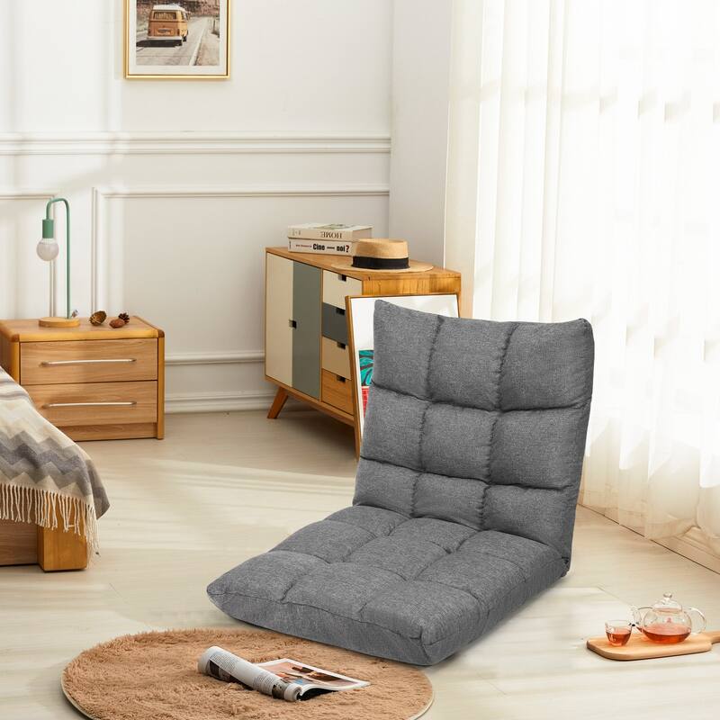 Gymax Adjustable 14-Position Floor Chair Folding Lazy Gaming Sofa