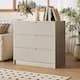 3 Drawer Fluted Dresser, 32 Inch Wide Nightstand with Large Drawer End Table for Bedroom