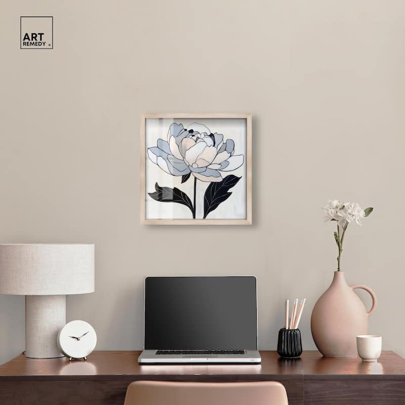 Gray Scale Flower I Shadowbox by Art Remedy