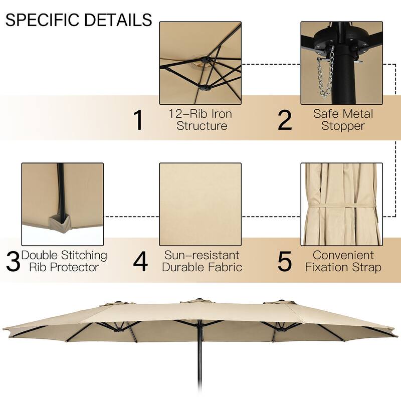 Gymax 9 Piece Patio Wicker Dining Set w/ Double-Sided Patio Beige