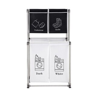 Laundry Hamper 2 Tier Laundry Sorter with 4 Removable Bags for ...