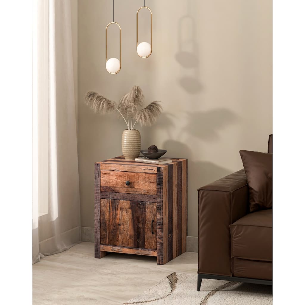 Wooden Cabinet with 1 Drawer & 1 Door