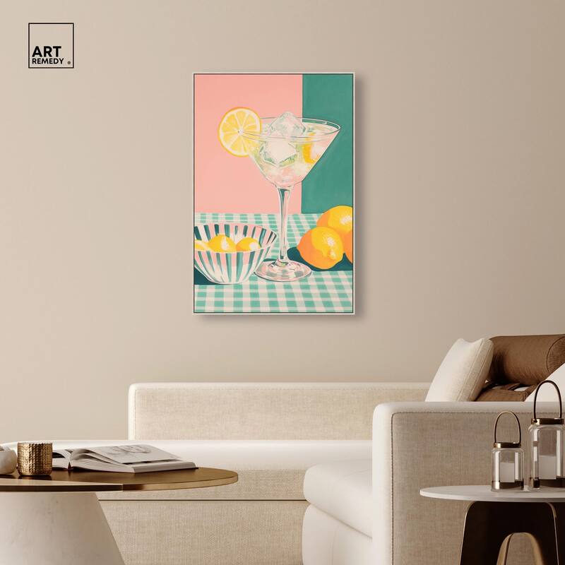 Lemon Slice Drink Canvas by Art Remedy