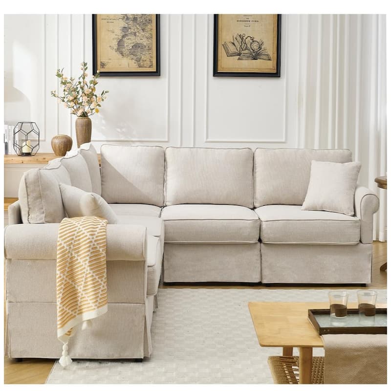 Modern Upholstered Modular L-shaped Sectional Sofa