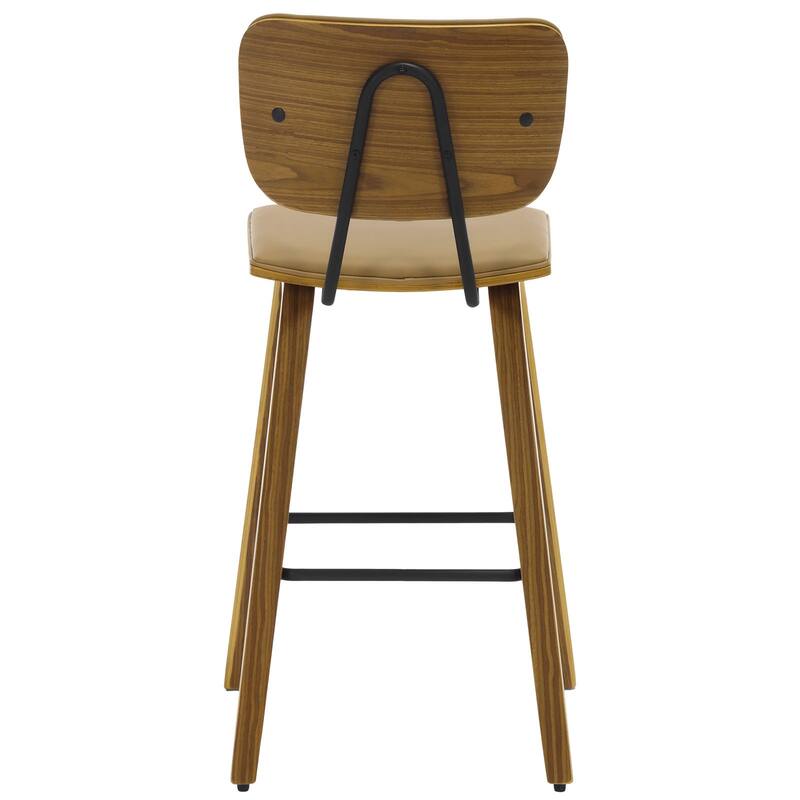 26" Wood Counter Height Bar Stools Set of 2 - 37.6"H x 19.5"W x 18.7"D