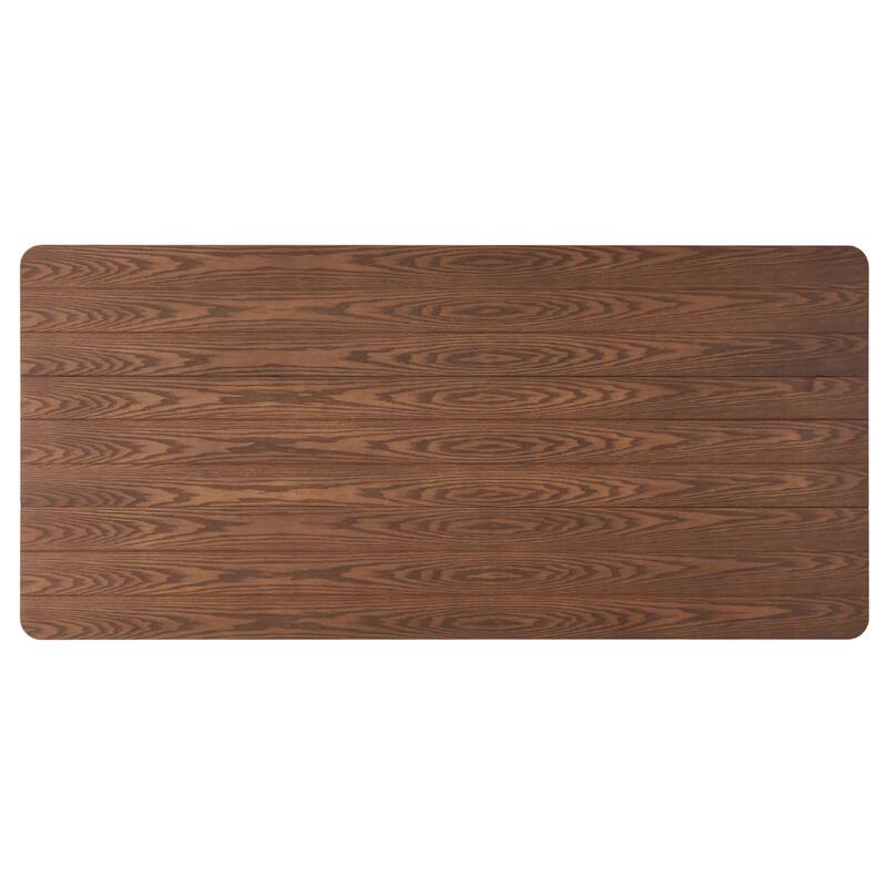 Viri Dining Table, 76 Inch, Square Legs, Walnut Brown Rectangular Top