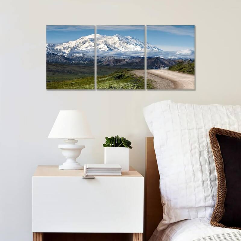 Snow Mountains Canvas Wall Art Winter Snowscape