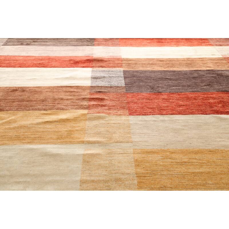 Geometric Gabbeh Kashkoli Oriental Area Rug Wool Handmade Carpet - 12'1" x 18'4"