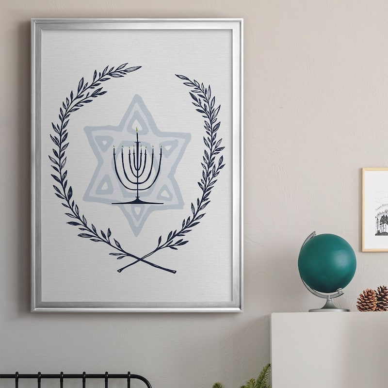 Happy Hanukkah I Premium Framed Print Ready to Hang Bed Bath