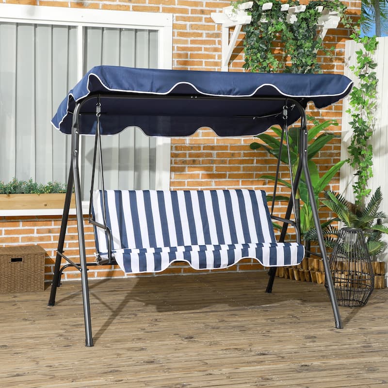 3-Seat Outdoor Patio Swing Chair with Removable Cushion