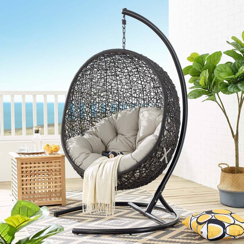 Encase Swing Outdoor Patio Lounge Chair - Beige