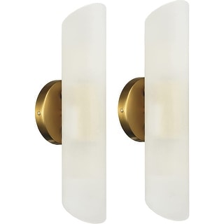 Syracuse Modern Brass 2-Light Cylinder Sconce Lighting Set of 2