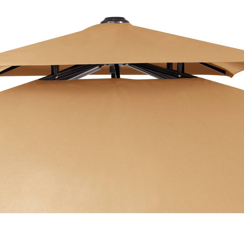 Crestlive Products 11FT Square Patio Offset Double Top Umbrella with Crank