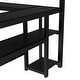 preview thumbnail 11 of 10, Black Full XL Over Twin Bunk Bed with Desk LED USB Storage Shelves for Work and Study
