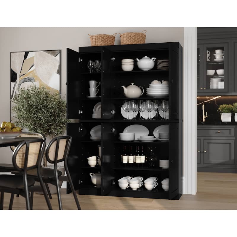 Palace Imports 100% Solid Wood 48.5" China Pantry Cabinet with Solid or Clear Glass Doors and Adjustable Shelves - 48.5" x 71.5"