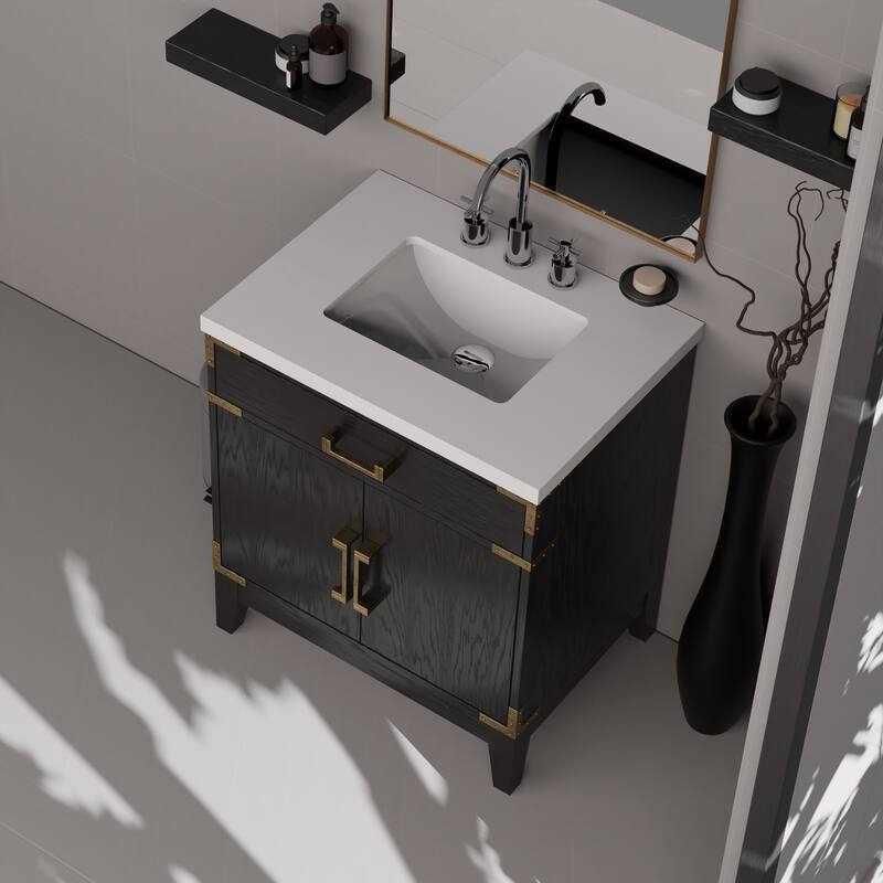 Laurel Bath Vanity Cultured Marble Top, Sink and Faucet