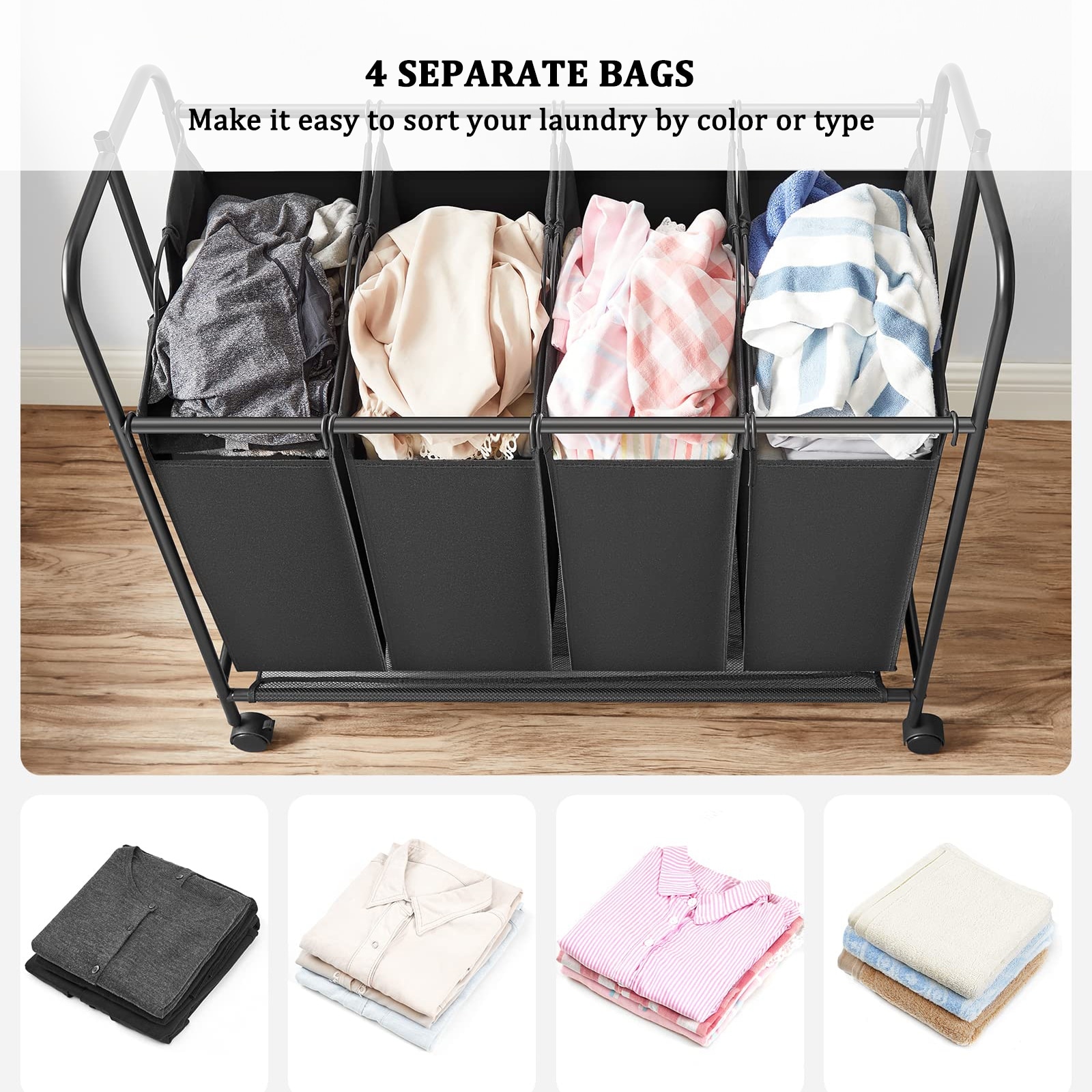 Laundry basket online 4 sections