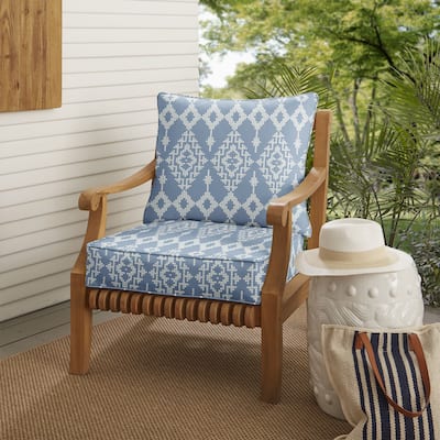 Sorra Home Outdura Folklore Indoor/Outdoor Corded Deep Seating Pillow and Cushion Chair Set