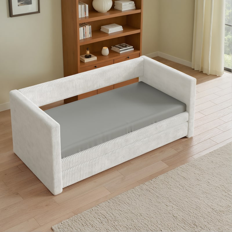 Corvus Somme Corduroy Upholstered Daybed with Trundle