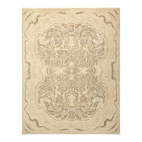 Eclectic, One-of-a-Kind Hand-Knotted Area Rug - Light Gray, 9' 1" x 11' 6" - 9' 1" x 11' 6"